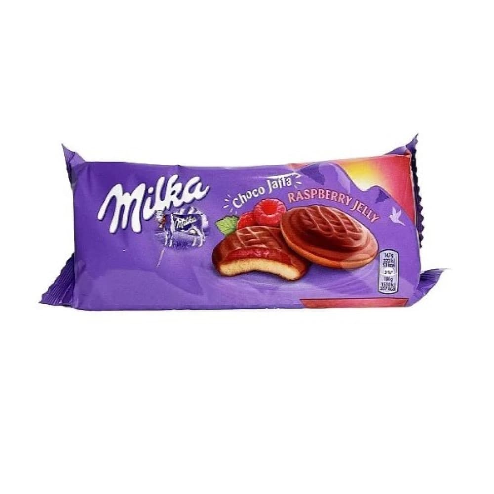 Печенье бисквитное Milka Choco Dessert Raspberry с начинкой "Малиновое желе", 147 г